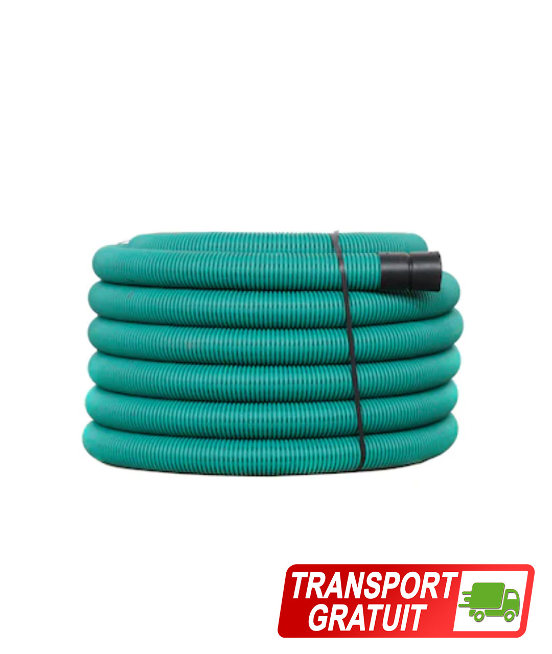 furtun-25m Teava de drenaj dublu strat, Tub Ø110 mm, Verde, Lungime 25 ml - imagine 1