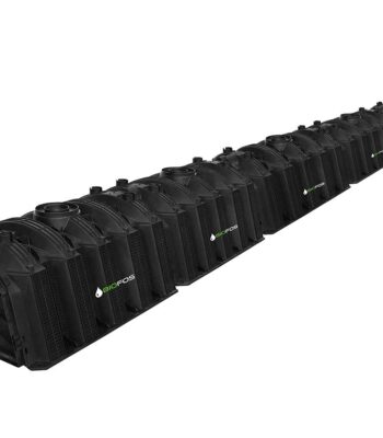 Sistem de dren percolare BioFos cu șase tuneluri, oferind o evacuare eficientă a apei uzate din fose septice