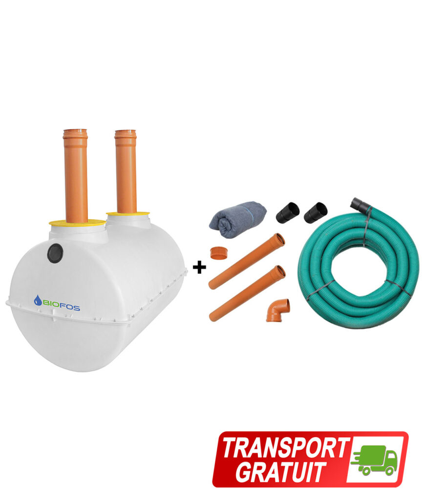 Pachet fosa 2000L si kit drenaj de la BioFos - pachetul Basic 2000 cu transport gratuit