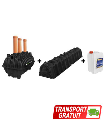Pachet fosa 1100L si kit percolaj cu 2 tunele de la BioFos si 5L bioactivator SEPT-X - pachetul PREMIUM 1100 cu transport gratuit