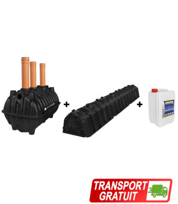 Pachet fosa 1600L si kit percolaj cu 3 tunele de la BioFos si 5L bioactivator SEPT-X - pachetul PREMIUM 1600 cu transport gratuit