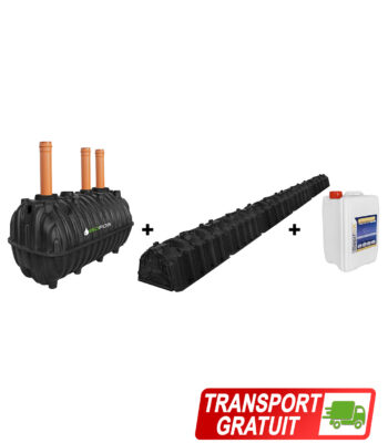 Pachet fosa 2200L si kit percolaj cu 5 tunele de la BioFos si 5L bioactivator SEPT-X - pachetul PREMIUM 2200 cu transport gratuit