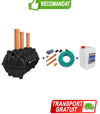 Pachet fosa 1600L si kit drenaj de la BioFos si 5L bioactivator SEPT-X - pachetul SMART 1600 cu transport gratuit