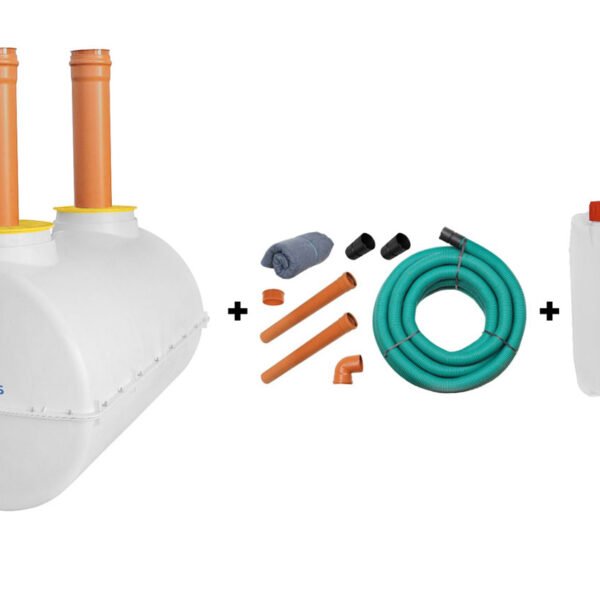 Fosă ecologică 2000L cu kit de instalare si drenaj, SEPT-X 5L si transport inclus